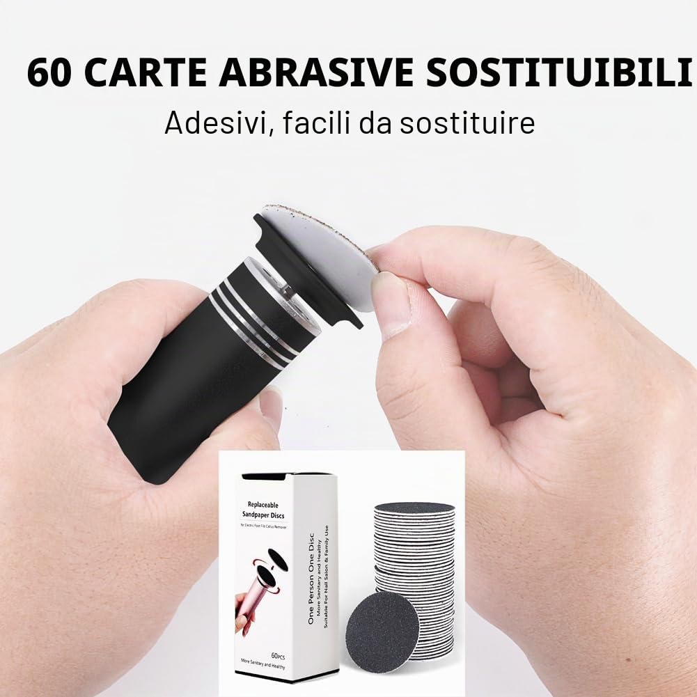 Grattugia Elettrico Piede Professionale Anticalli Levigatrice Elettrica Per Piedi Più Velocità Regolabili (02Nero)
