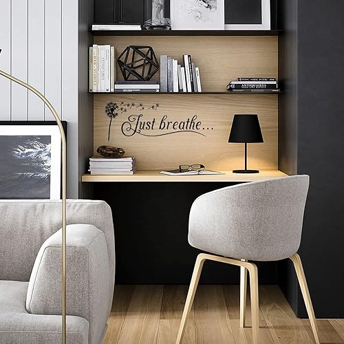 Miniatura 2 de Just Breathe - Calcomanía de vinilo para pared, con citas de yoga, texto positivo para relajarse, letras artísticas, refranes, decoración de sala de