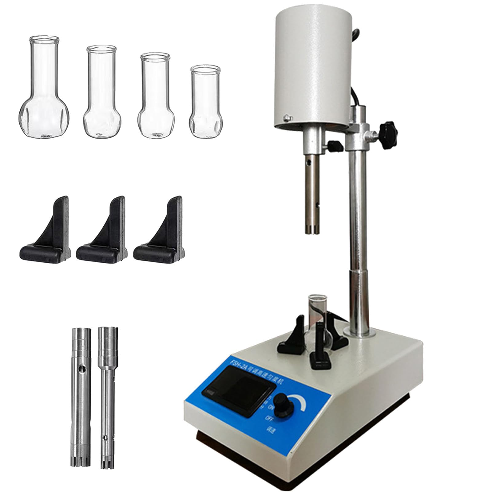 Homogenisator Emulgator Dispersionsmischer 8000-22000 U/min Einstellbarer Hochgeschwindigkeits-Labordispergierer für 5-1000 ml mit 2 Arbeitsköpfen