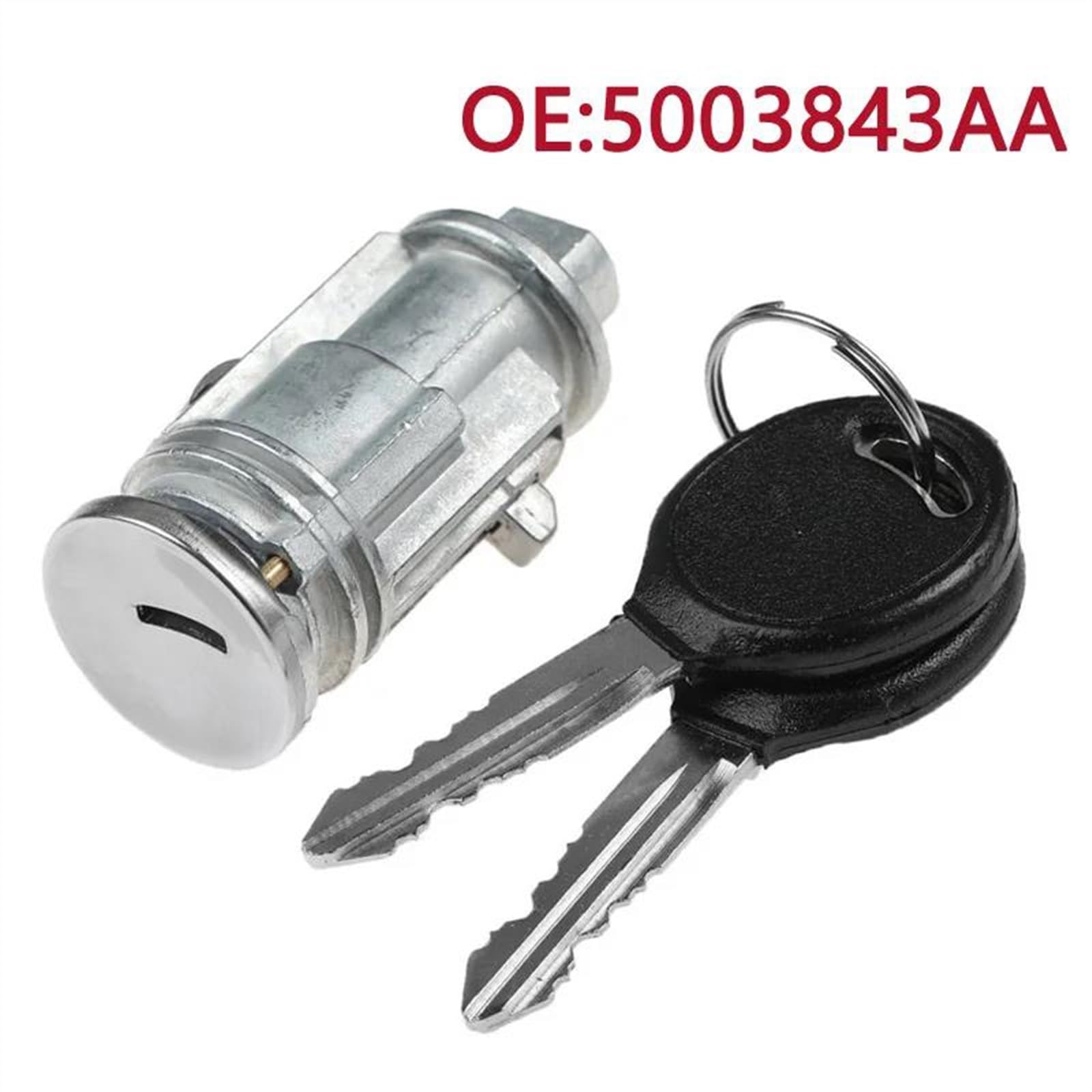 WOHOOD 5003843AA Accesorios para Coche, Cilindro De Barril De Cerradura De Encendido con 2 Llaves 5003843AB para Chrysler 300M 1999 2000 2001 2002 2003 2004