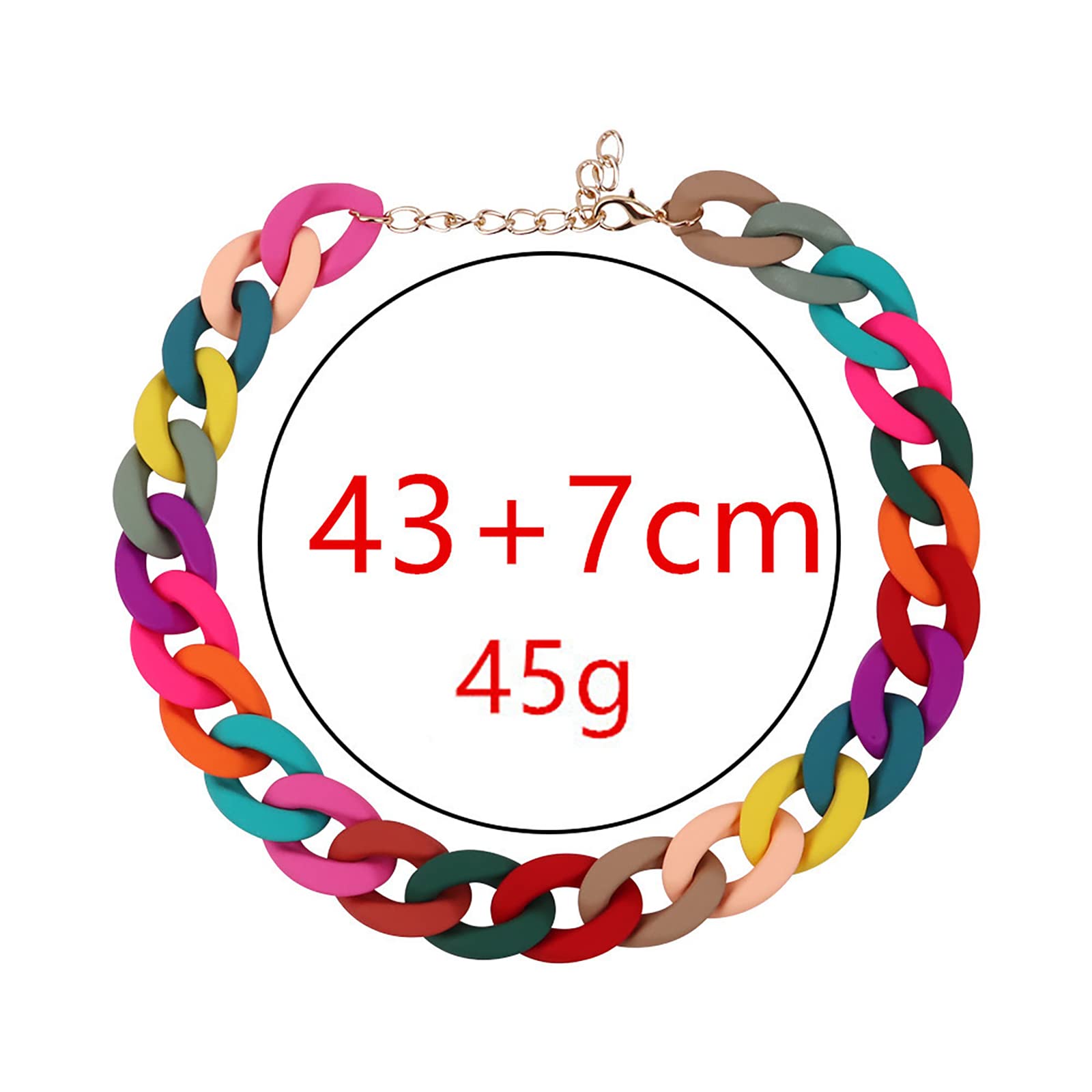 Colorate Collane Colorfy Resin Link Catena Candy Acrilic Choker con gradata ficcanaso da Cartone Leggero Punk per Donne di Gioielli Blu