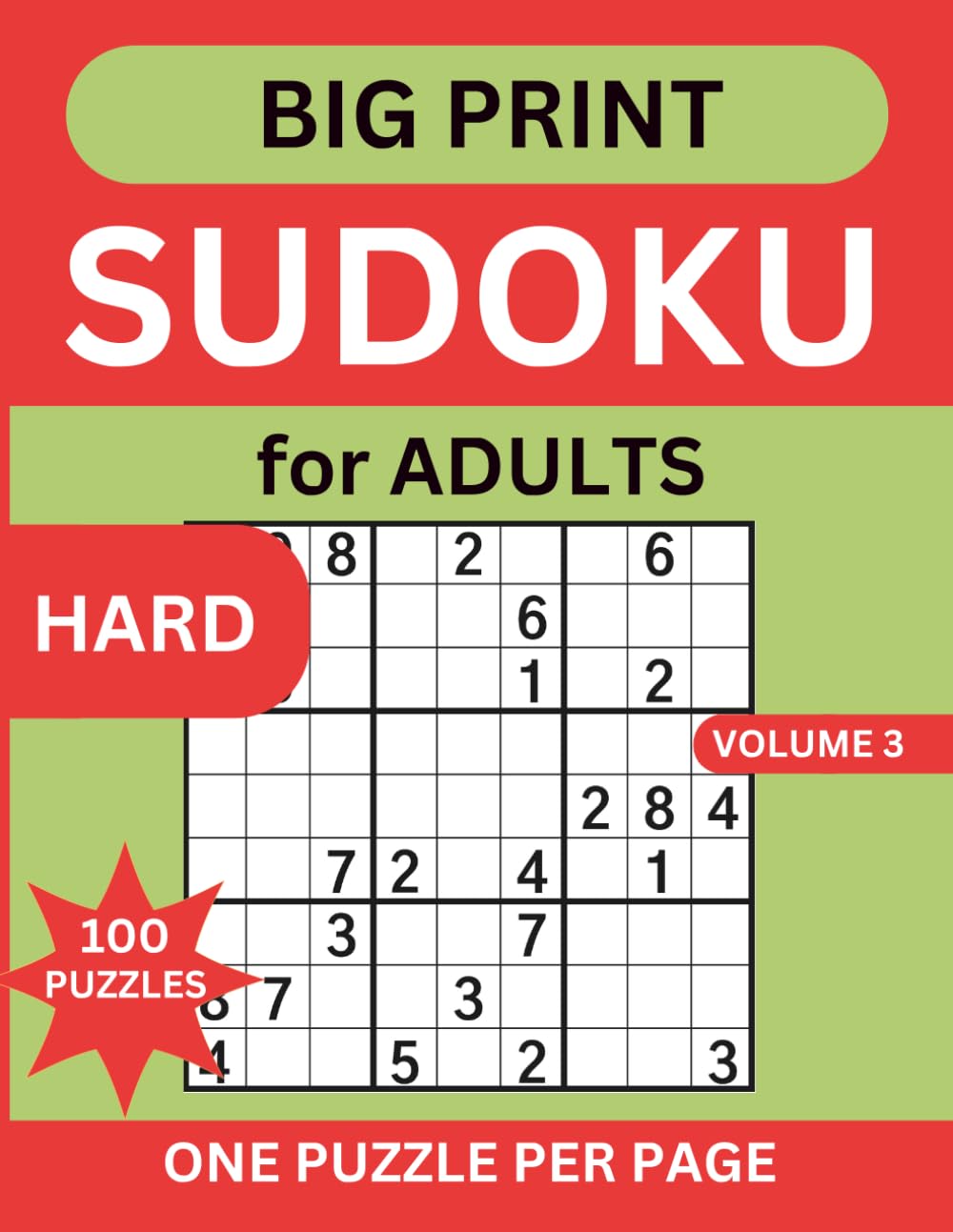 Big Print Sudoku Hard: Large Print Sudoku Puzzles Five Levels. One Puzzle Per Page With Solutions for Adults Seniors and Elderly