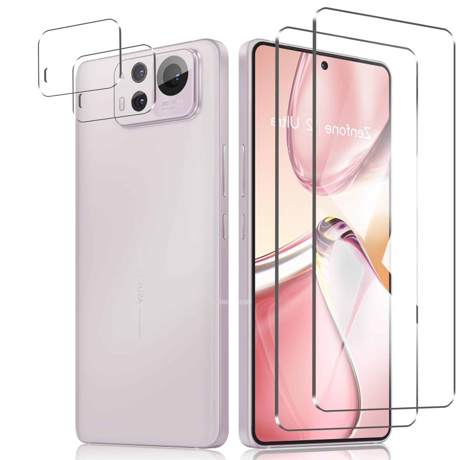 対応 zenfone12 ultra フィルム【旭硝子素材製】zenfone12 ultra フィルム 2枚+ Zenfone 12 Ultra カメラフィルム2枚 硬度9H zenfone12 ultra ガラスフィルム 飛散防止 高感度タッチ 貼り付け簡単 Zenfone 12 Ultra 用の ガラスフィルム 撥水撥油