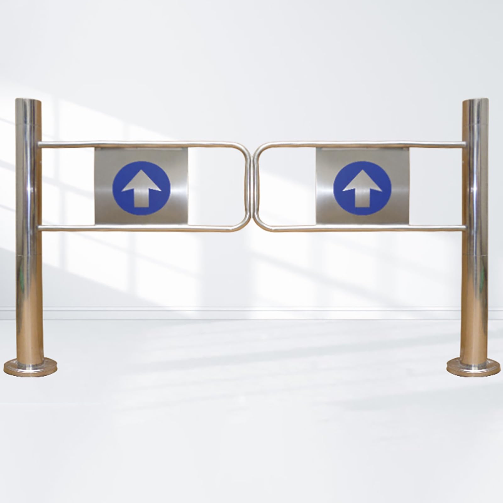 Puerta batiente automática, puerta de acceso peatonal de seguridad de 1 vía para supermercado, almacén, centro comercial, biblioteca