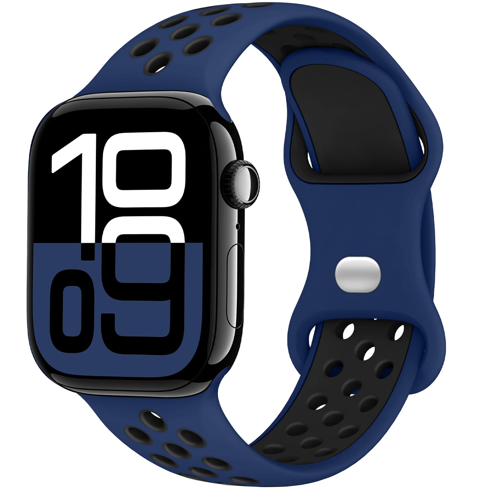 Yoohoo Sport Armband Kompatibel mit Apple Watch 46mm 45mm 44mm 42mm 41mm 40mm 49mm 38mm, Por?ses Atmungsaktiv Silikon Band f¨¹r iWatch SE Ultra 11 10 9 8 7 6 5 4 3 2 1 Damen Herren