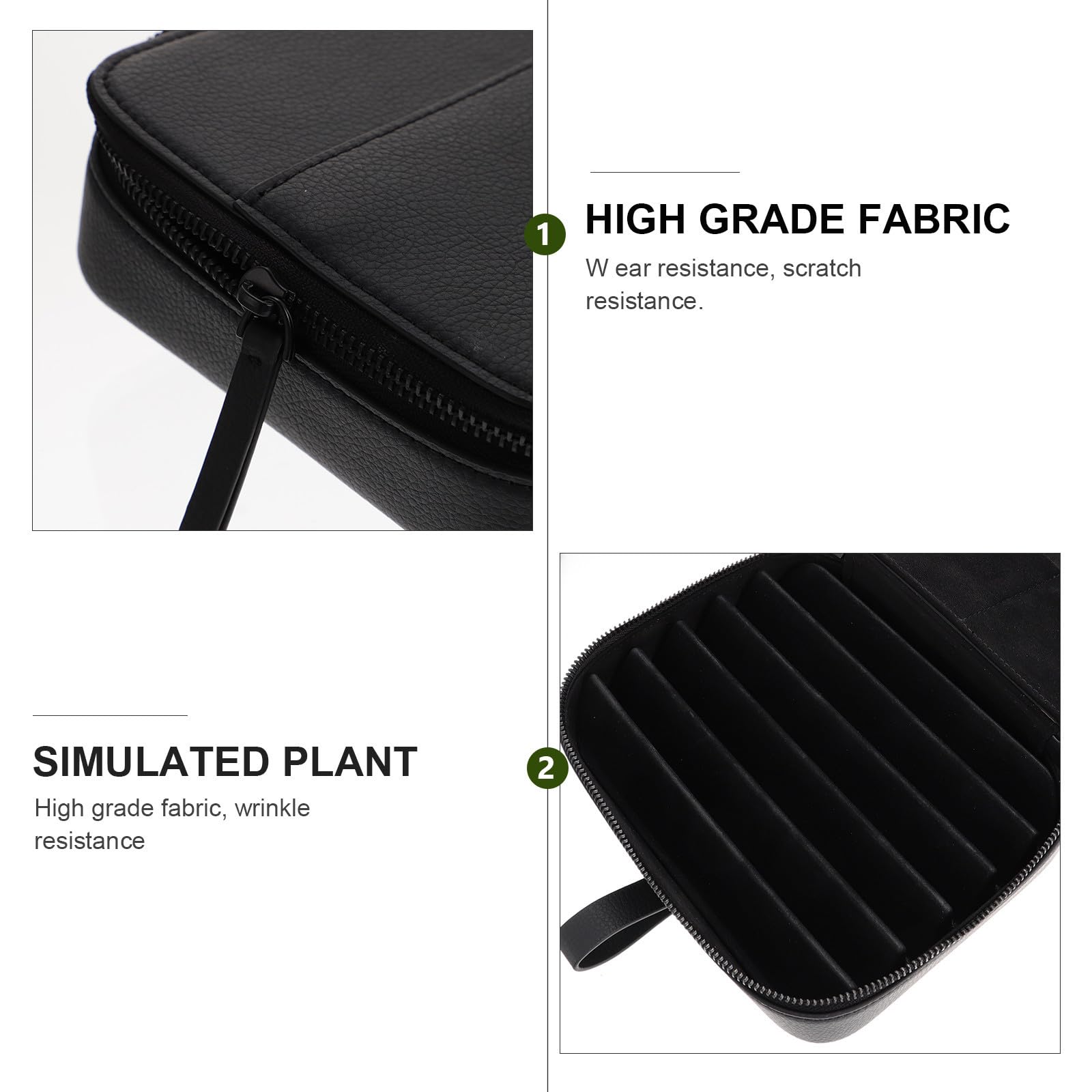 DOITOOL Caja de Almacenamiento para Correas de Reloj de Fibra Resistente y Antiarañazos, Adecuado para Viajes de Negocios y Camping, Color Negro