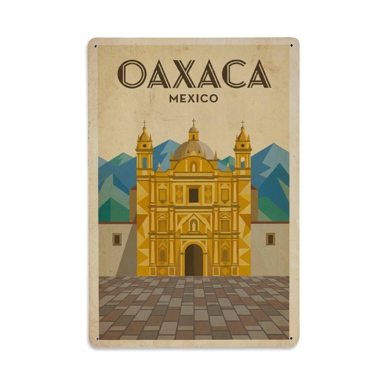 Xanthor Style Retro Travel Mexico Oaxaca Metal Tin Sign
