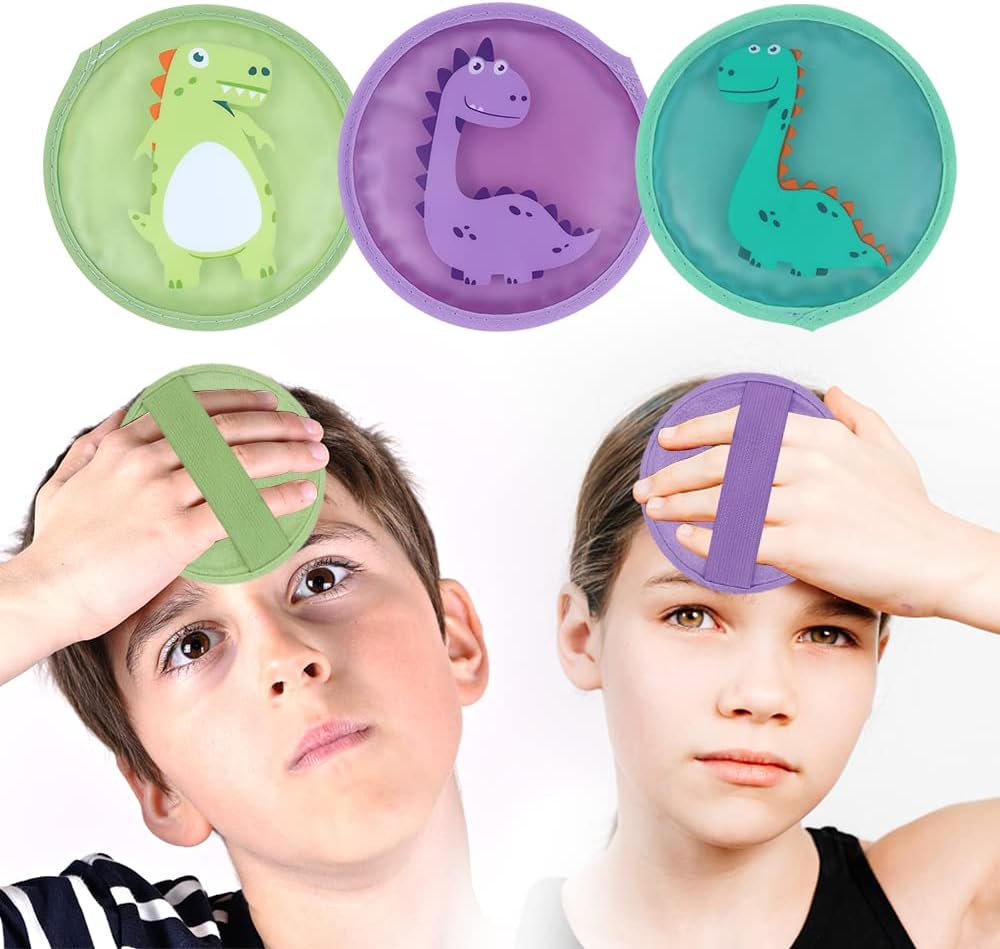 Kids Ice Packs for Boo Boos, Reusable 3 Pack Gel Ice Packs with Soft Backing for Toddlers & Children Injuries, Soft Small Hot & Cold Pack for Bumps, Bruises, Fever, Get Well Gifts
