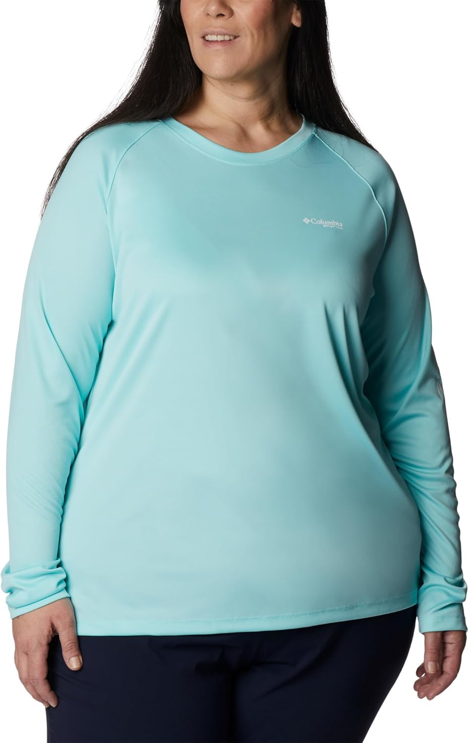 Columbia Women's PFG Tidal Tee II Sun Protection Long Sleeve Shirt, Gulf Stream/White Logo, X-Small - Image 5