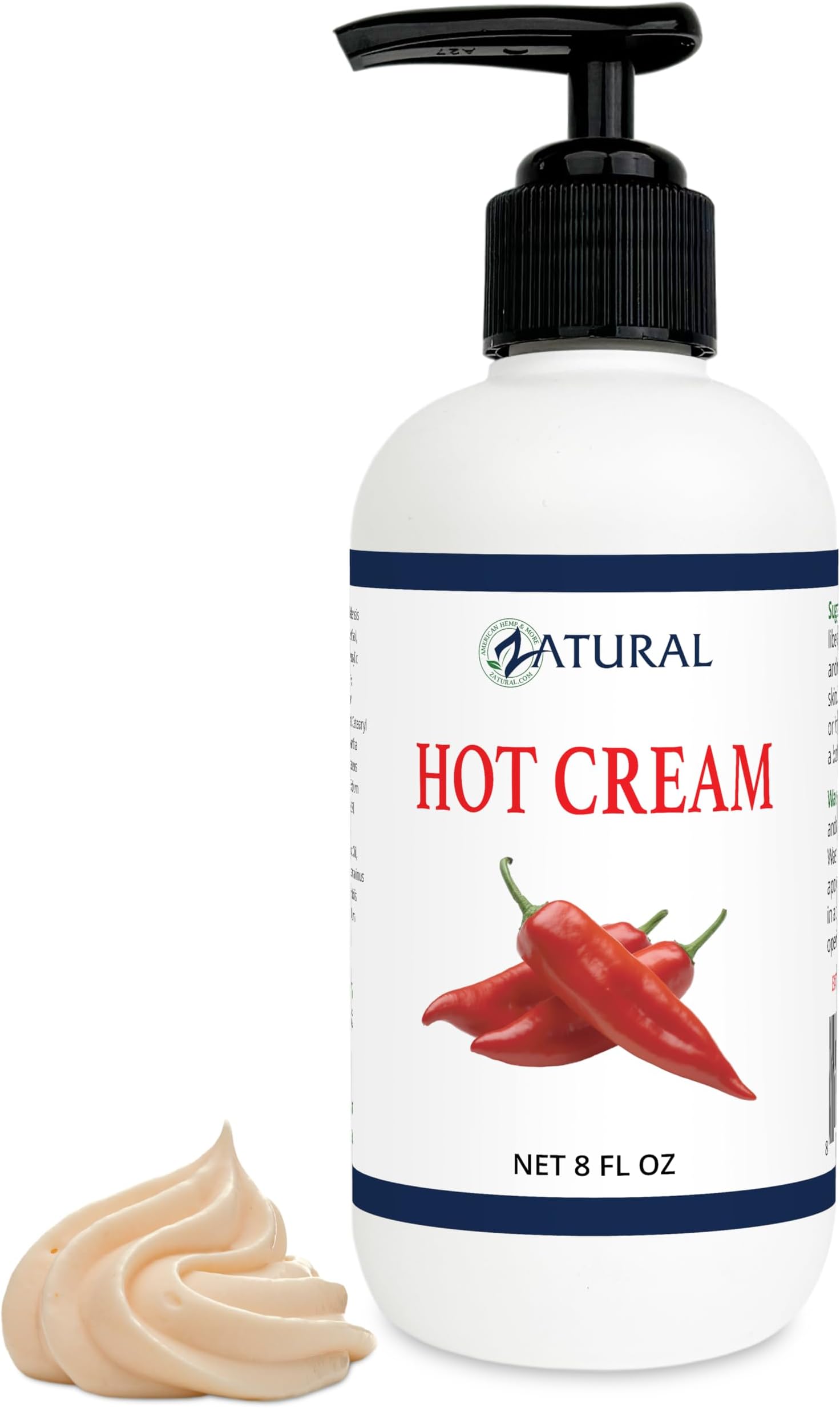 Zatural Hot Cream-Cellulite Cream-Muscle Rub-Body Wraps-Belly Fat-Skin Firming & Weight Loss-Professional Therapeutic Grade-Doctor Formulated (Pump)