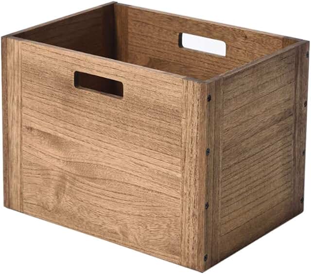 KIRIGEN Stackable Wood Storage Cube /Basket/ Bins Organizer for Home Boo...