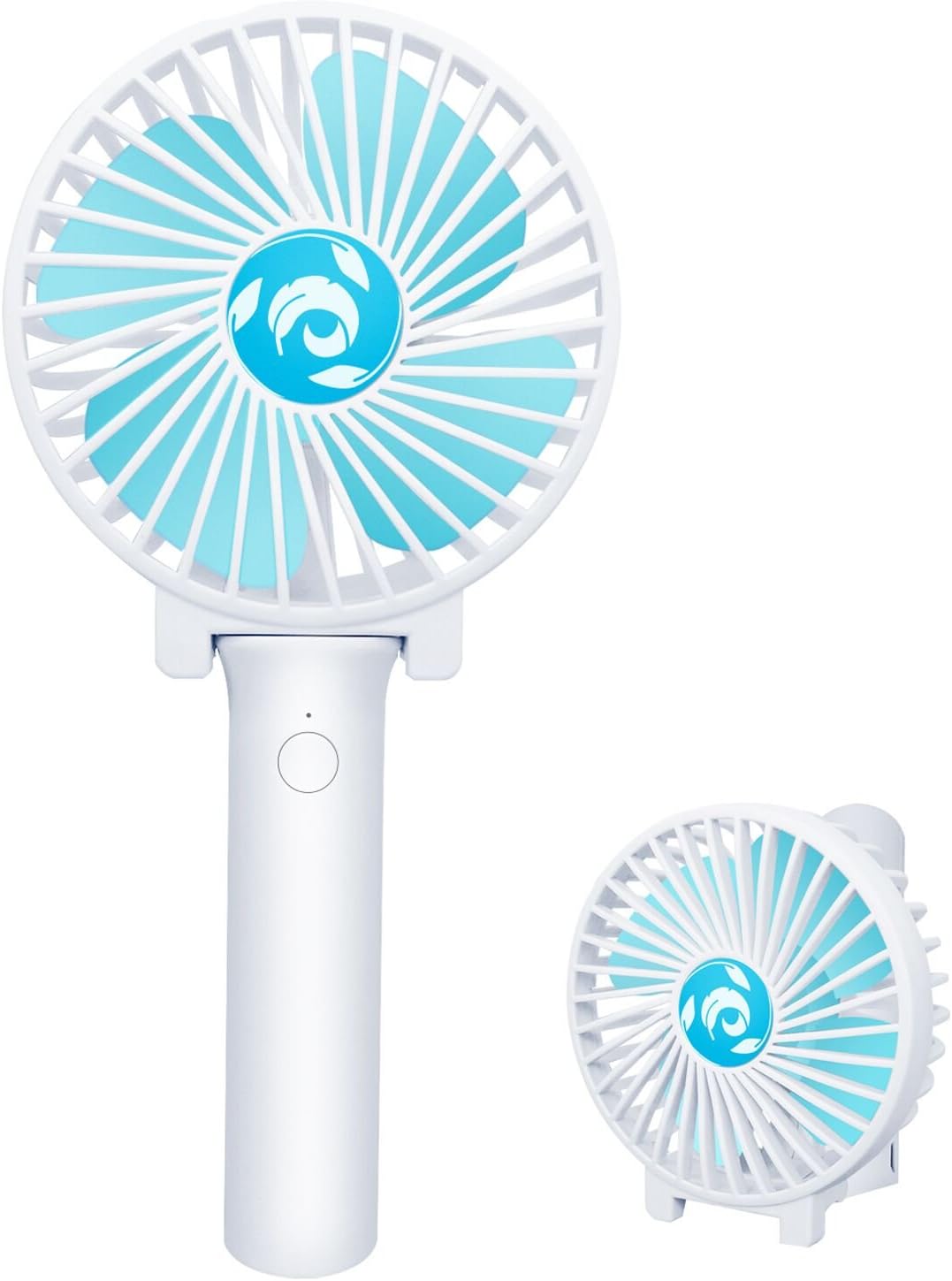 Mini Portable Fan, Handheld Foldable Personal Desk Desktop Table Cooling Fan with USB Rechargeable Battery Operated Electric Fan for Office Room Outdoor Household Traveling, 3 Speed (White)