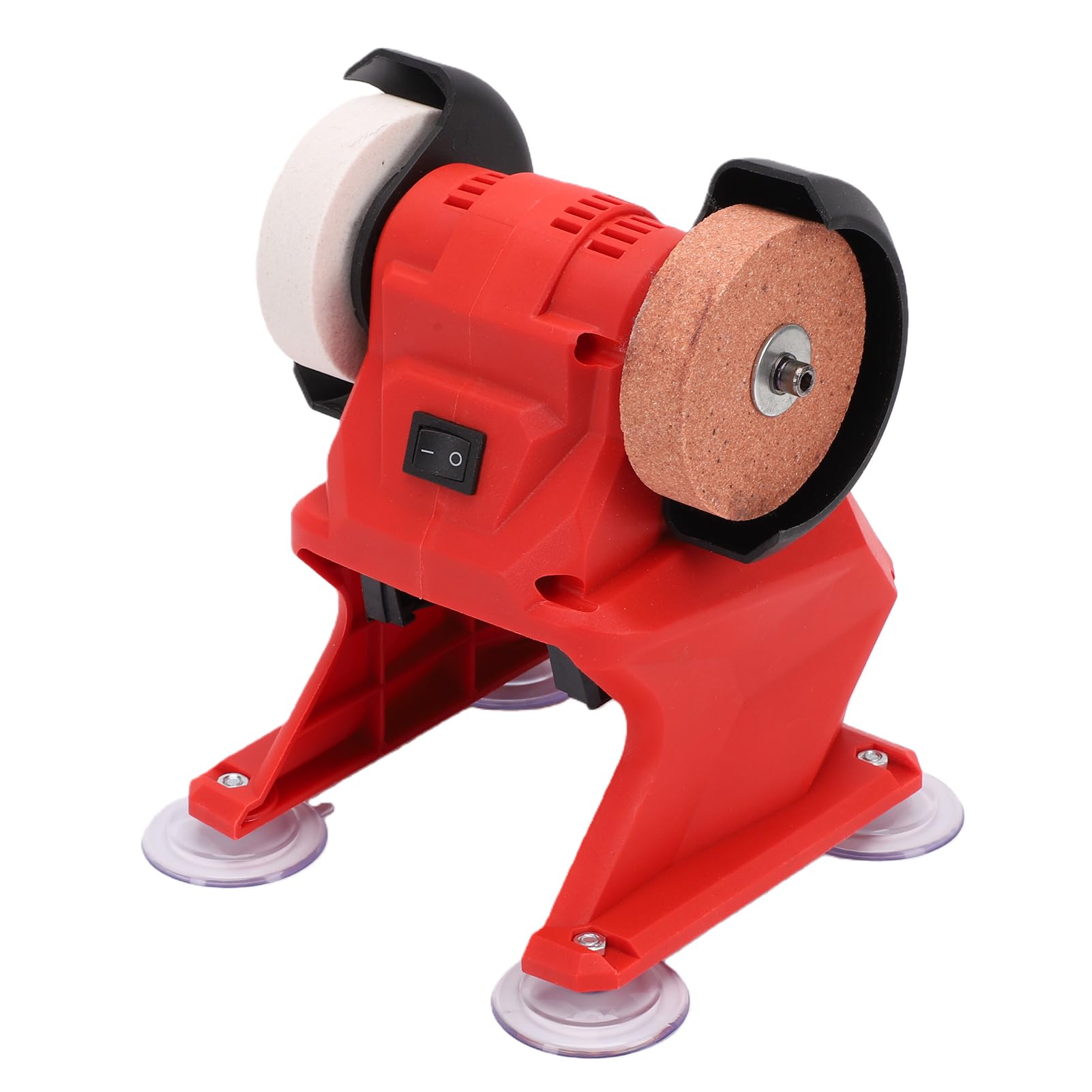 Eujgoov Mini Amoladora de Banco con Motor de Cobre de Imán Permanente, Ruedas de Corindón Grueso y Fino, Cubierta Protectora de Metal de 3 Mm para Pulidora de Batería de 18 V, Afilado