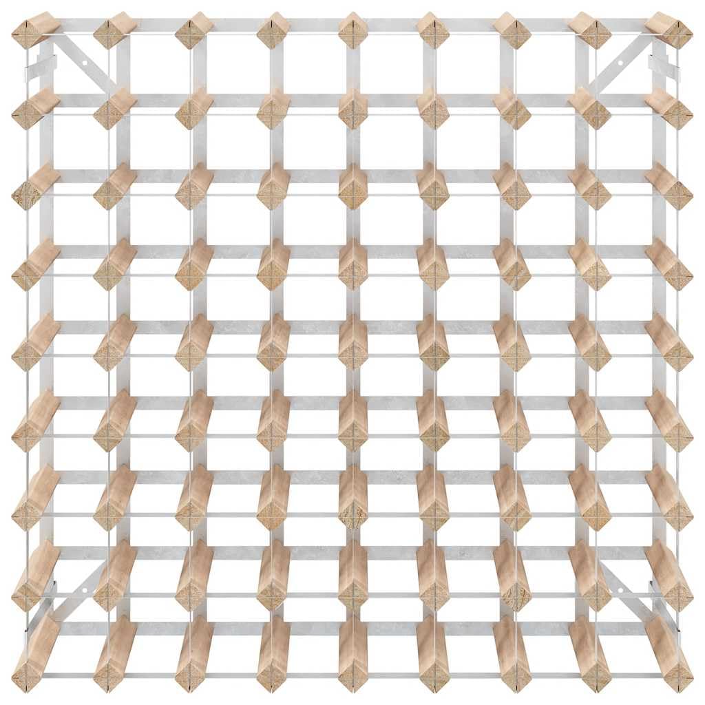 Casillero para botellas de madera maciza para 72 botellas con acero