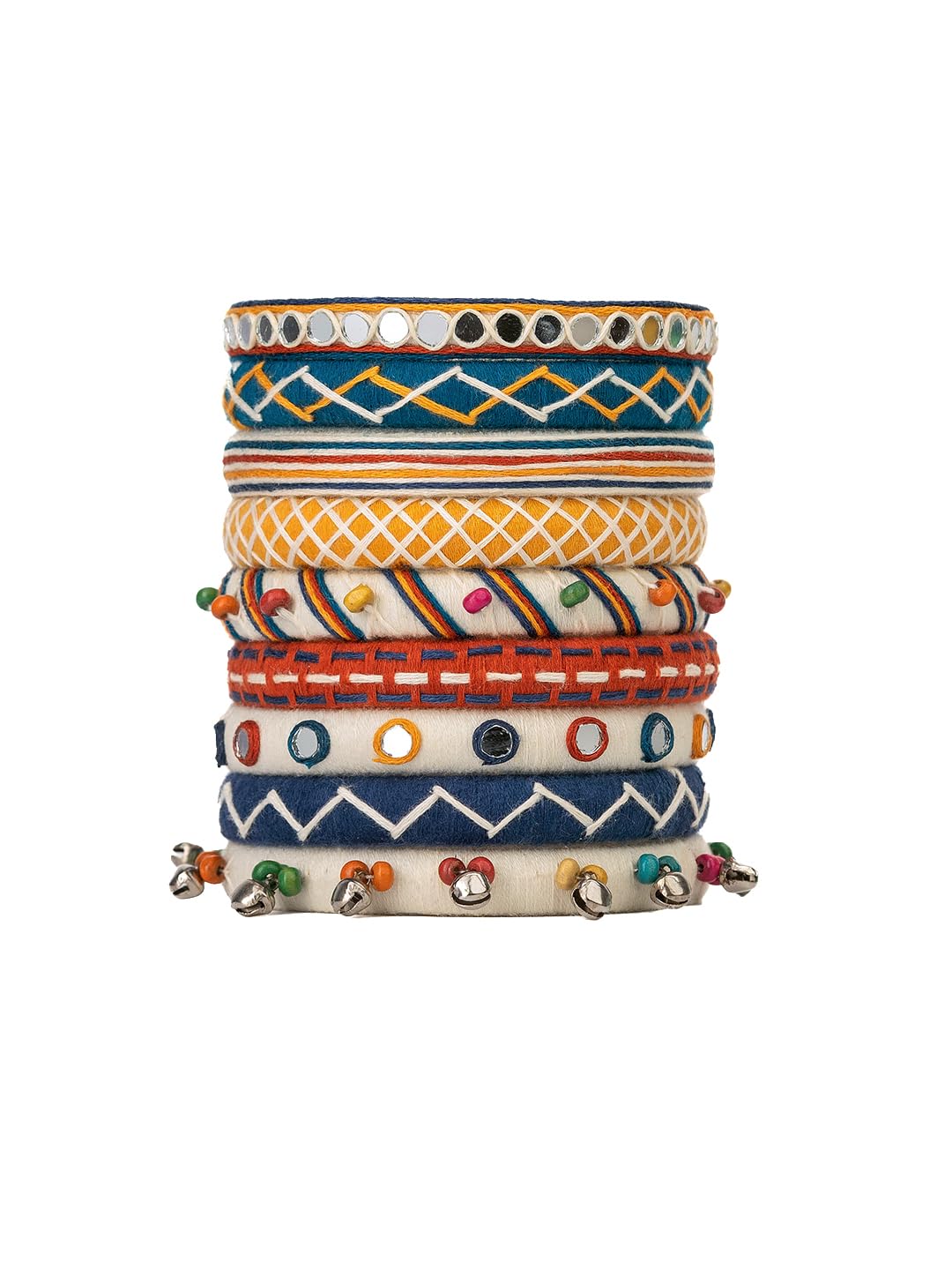 Eka multicolour cotton thread wooden beads Navratri bangles set For Women & girls Size 2.4 Set of (9 Bangles) (B0DF5WXKN4) Amazon Price History, Amazon Price Tracker