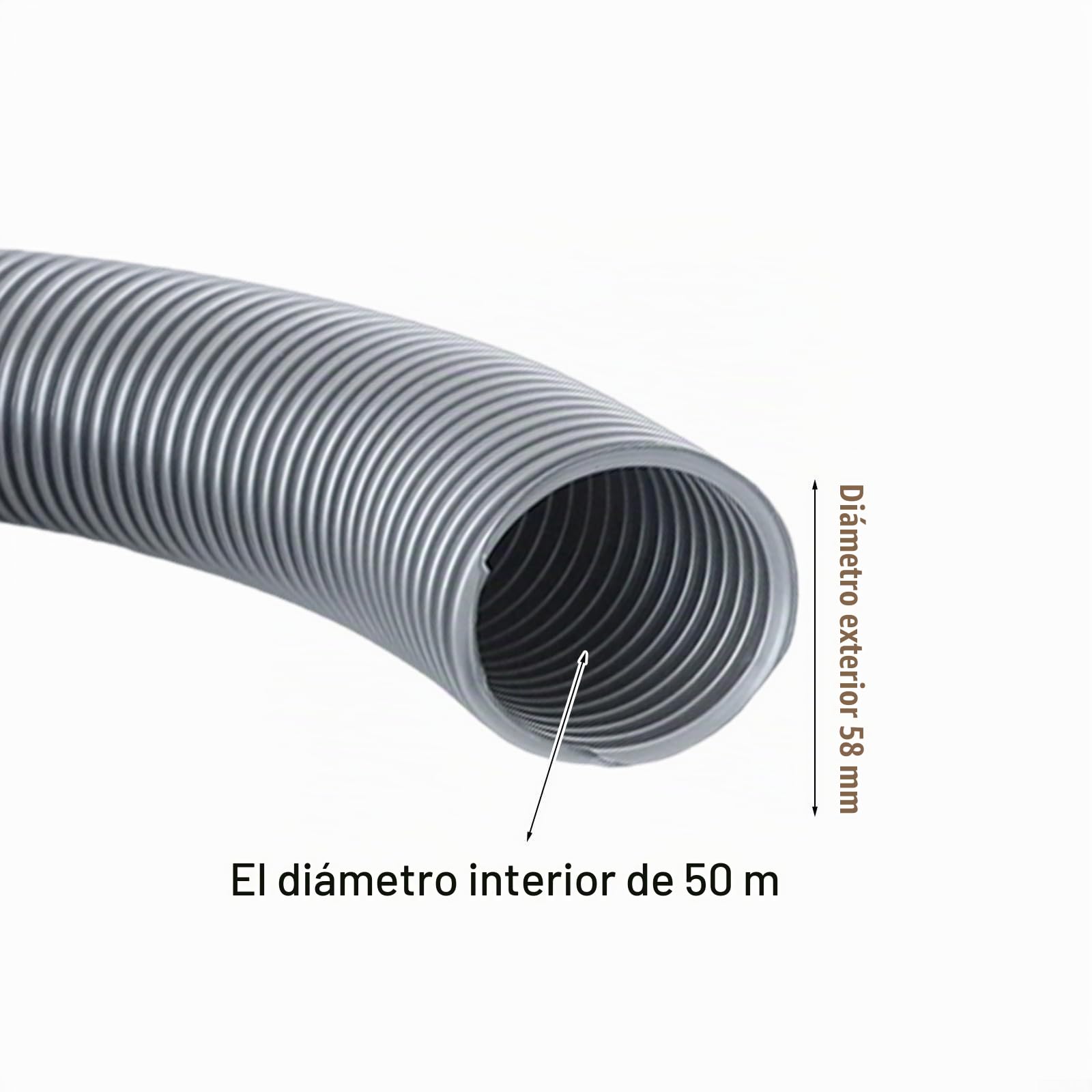 Manguera roscada limpiadora de 50 mm de diámetro interior, 3/4 metros, tubo flexible de vacío, aspiradoras resistentes, tubos roscados para máquina de absorción de agua, tubos para zonas de