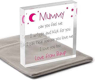 PERSONALISED Gifts for Mummy To Be Pregnant Women - Birthday Christmas Mothers Day Gifts From The Bump - Gifts for Expectant Mothers - Baby Shower Gifts - Pregnancy Gifts - With Grey Bag