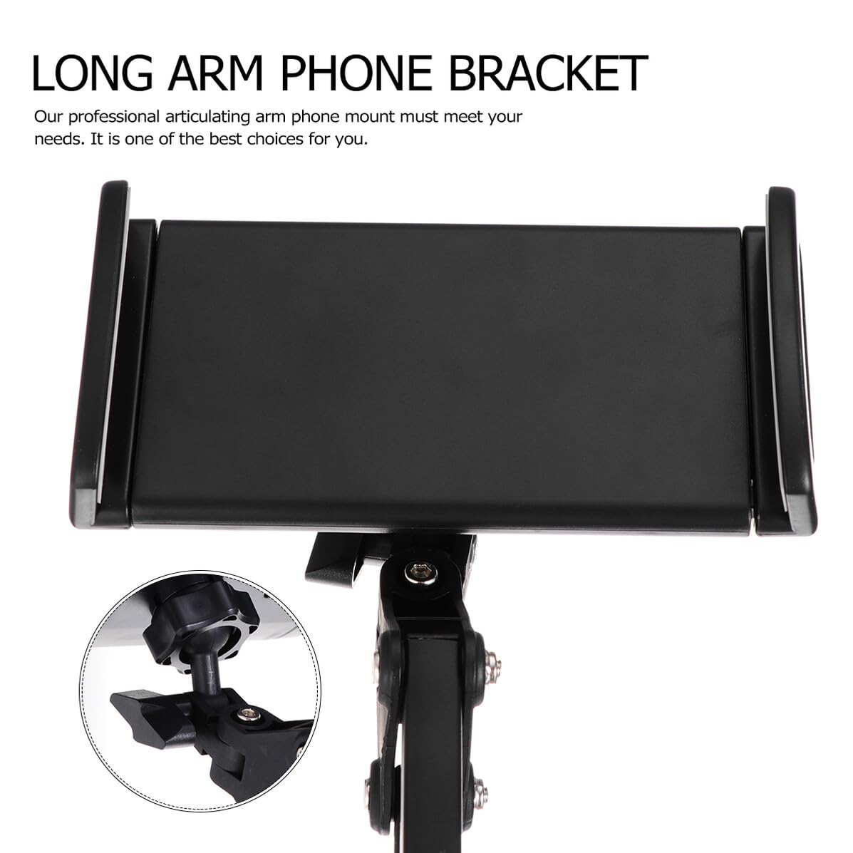 Supporto Telefono da Scrivania in Metallo Nero con Braccio Articolato Flessibile Supporto per Tablet e Smartphone Staffa Resistente per Uso Quotidiano