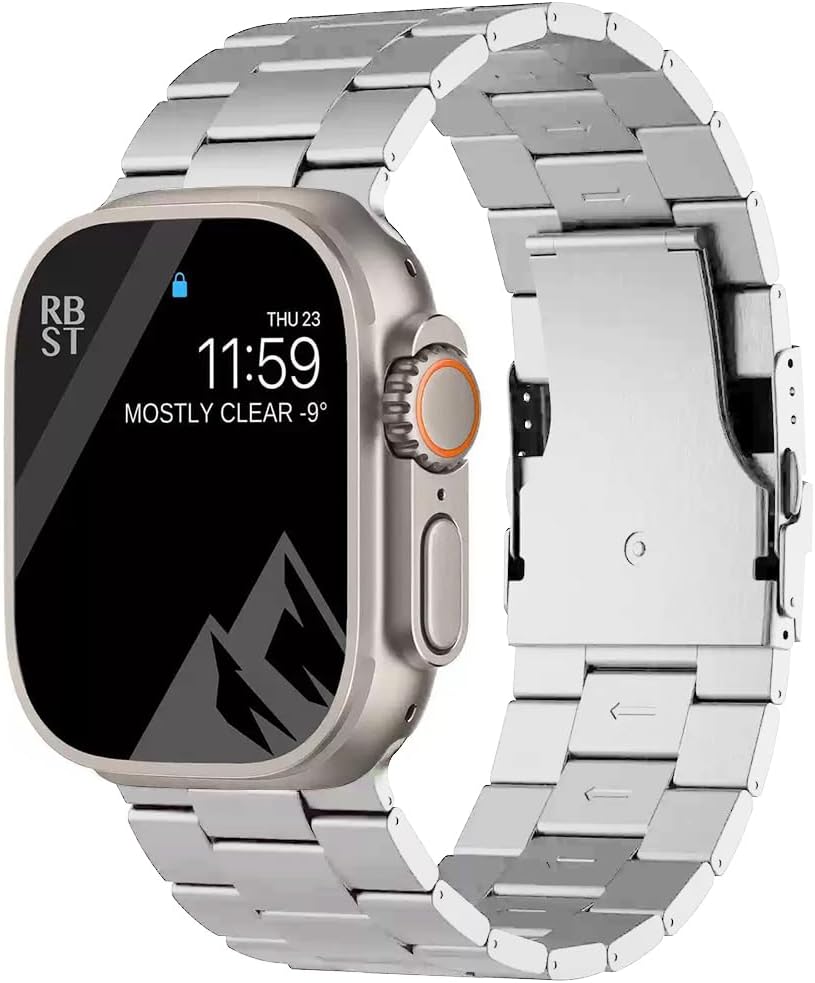 Rugged Titanium Ultra 3 Metal Band Compatible with Apple Watch Band Ultra 2/Ultra 49mm, 26mm Width Titanium Metal Strap Bracelet for iWatch Series 11/10 46mm,Ultra Color Matching,Lightweight