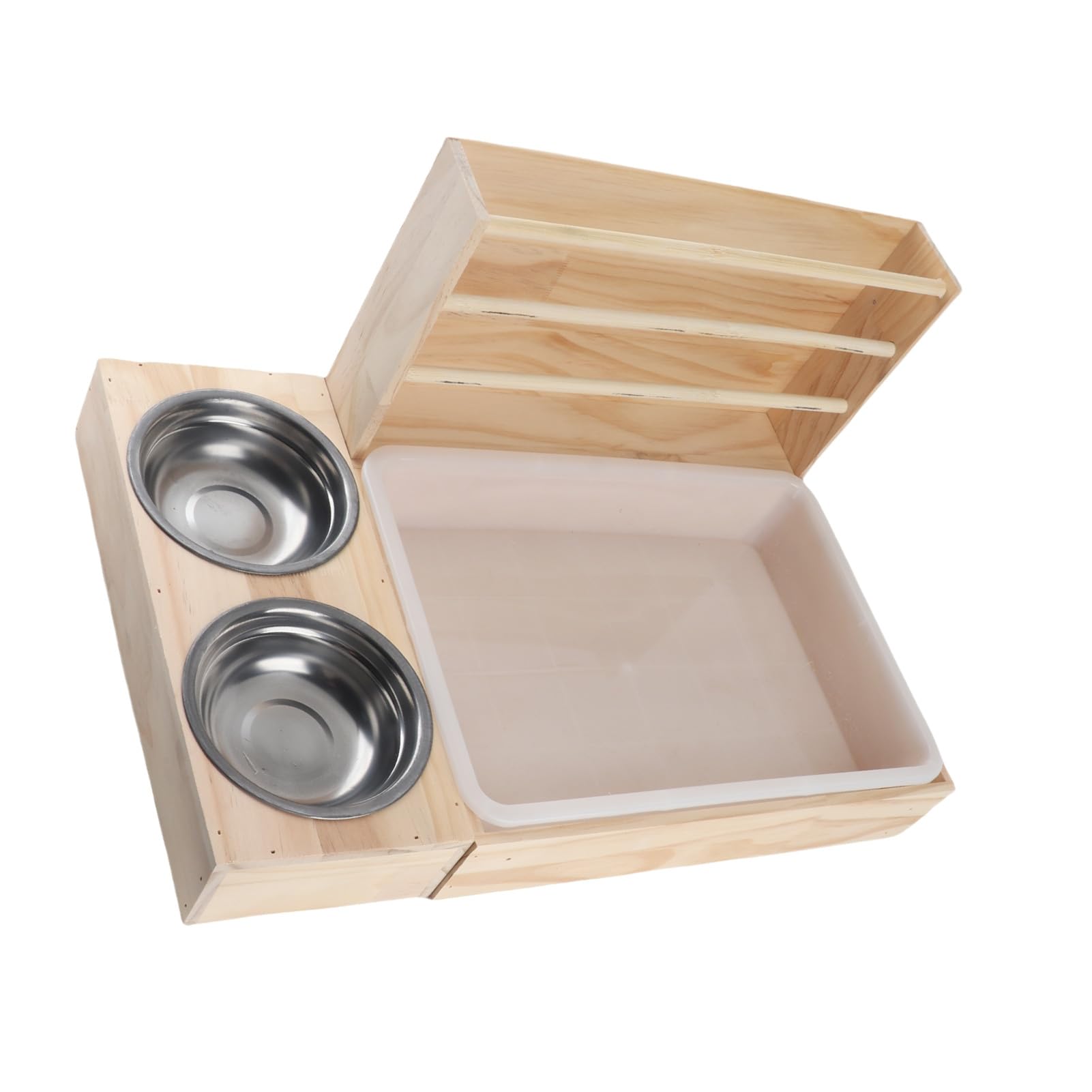 Mangiatoia per Fieno per Conigli Stabile in Legno di Grande capacità 3 in 1 Mangiatoia per Fieno per Conigli per Porcellino D'India