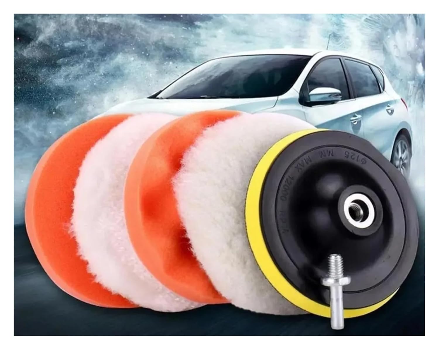 6-Piece Car Polishing Kit, 3 Inch Soft Wool Pad, Waxing & Polishing Buffing Disc, Scratch Removal Tool, Electric Drill Accessory