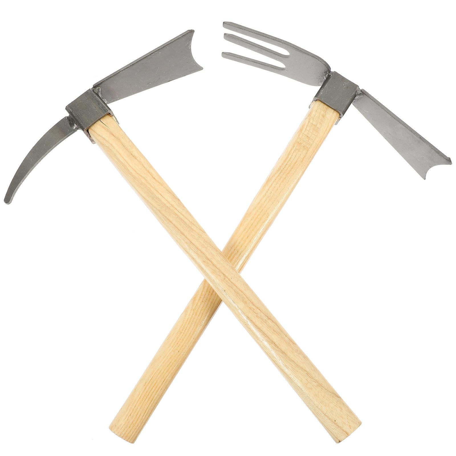 DOITOOL Set 2 Pezzi Attrezzi per Orto Piccola in Acciaio Manganese e Manico in Legno, Antiscivolo per Giardinaggio All'aperto