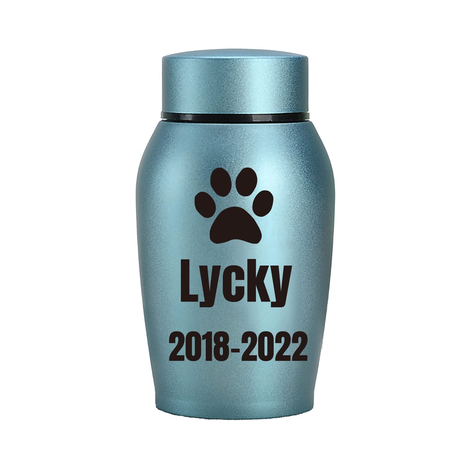 JMIPET Personalized Pet Urns for Dogs Ashes Pet Memorial Gifts Spiral Design Dog Cat Urn Custom Pet Dog and Cat Names Urn for Ashes High Airtight Waterproof… (S, Blue)