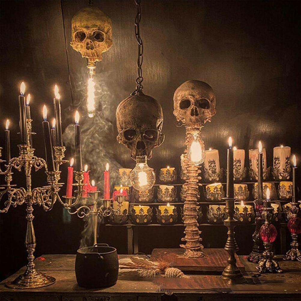 Menschliche Wirbelsäule Skelett Lampe Halloween 3D LED Skelett Spukhaus Ornament Requisite für Geburtstag mit Harzgussteilen (1)