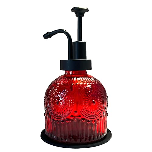 Birugen Vintage Soap Dispenser for Bathroom,Glass Kitchen Soap Dispenser with