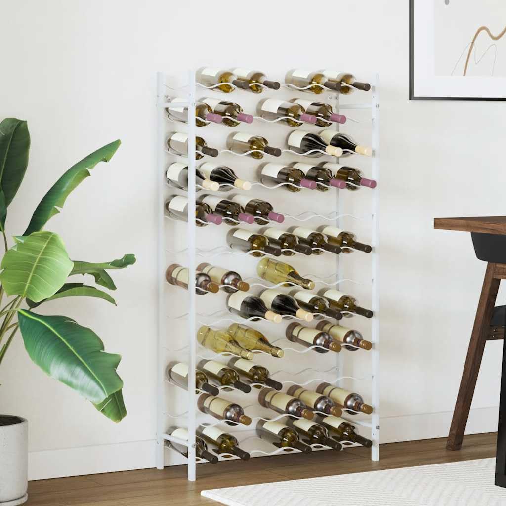 Weinregal Metall Weiß für 72 Flaschen mit 12 Ebenen, Flaschenhalter zur Lagerung und Aufbewahrung, geeignet für Küche, Esszimmer, Keller, Bar, Speisekammer, modernes Flaschenregal Möbel