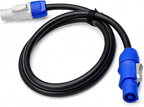 كابل طاقة PowerCon 12AWG 3 Pin Input to Output Extension Cord - معدات صوتية احترافية لشاشة LED لإضاءة المسرح 3FT مقاومة للماء IP65