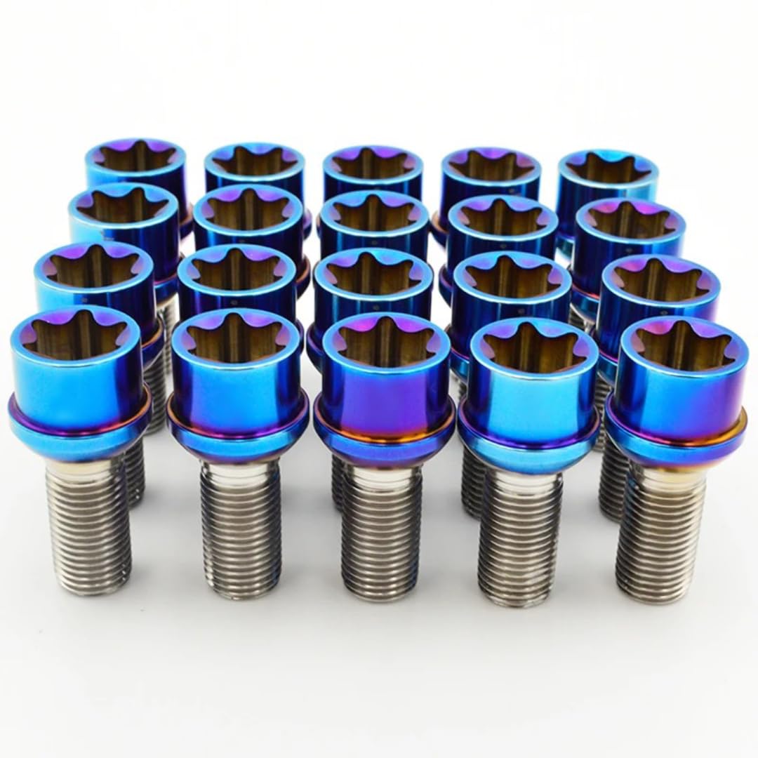 Śruby do Kół dla Audi, dla VW, Śruba koła z gniazdem Torx M14x1,5 i gniazdem sferycznym, tytanowa