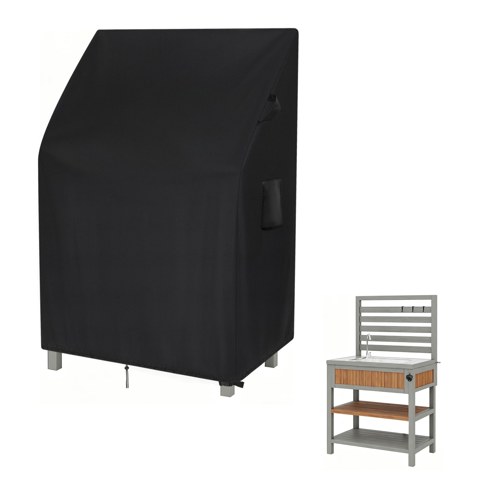 Storage Cabinet Cover, 420D Waterproof Outdoor Cabinet Covers Protective Cover for Garden Potting Bench with Storage Cabinet Patio Water Resistant, Anti-Fade Fabric (83x54x148cm)
