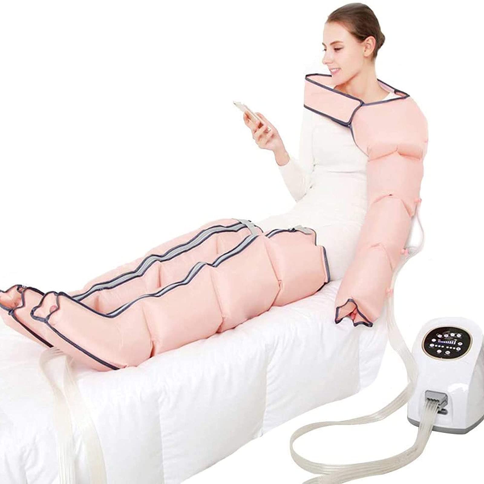 Massaggiatore per piedi e gambe, massaggiatore per gambe a compressione d'aria, stivali di recupero, sistema di massaggio per gambe a compressione per la circolazione e il rilassamento muscolare - 3
