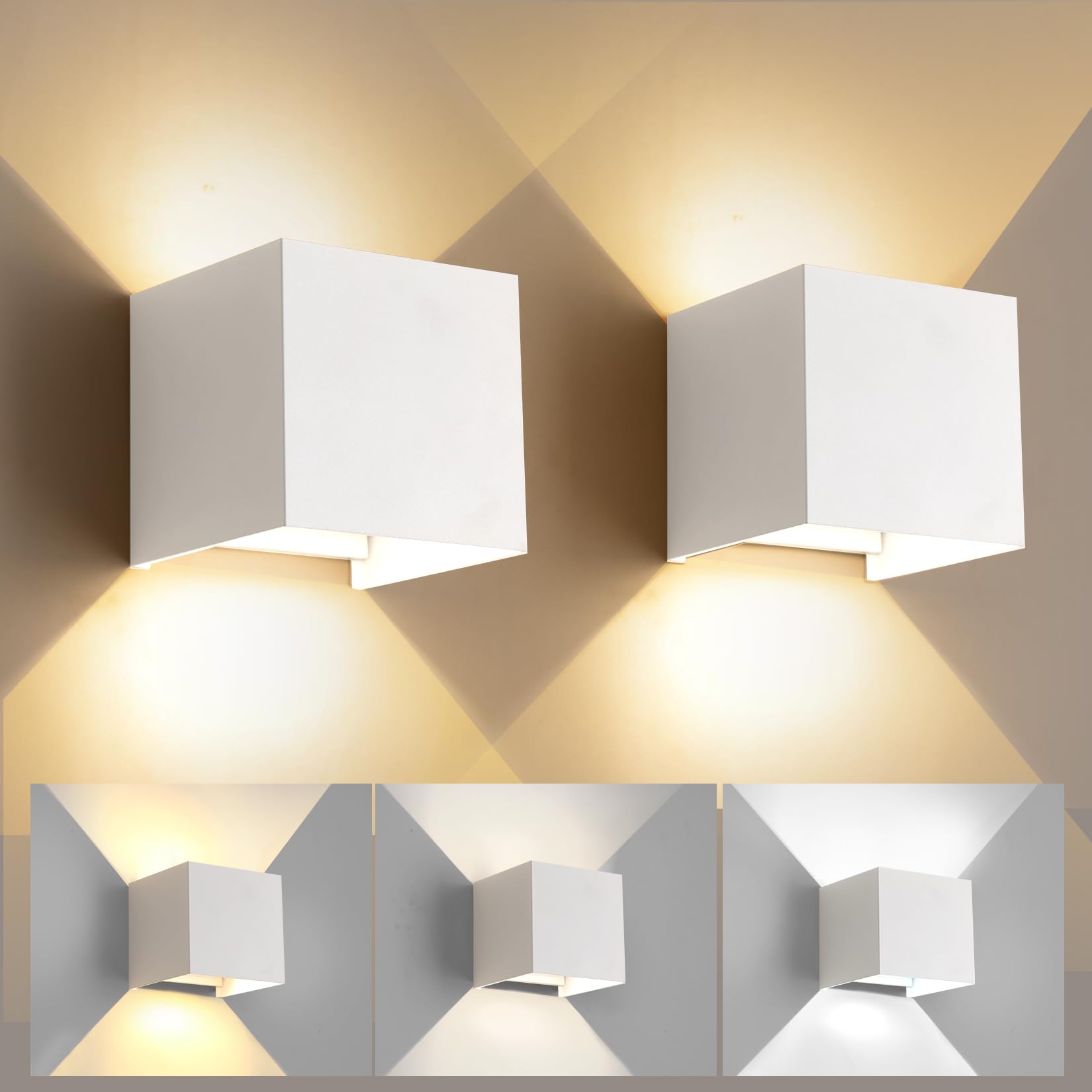 wisdom line applique da parete interna 6 watt in alluminio impermeabile con angolo di luce regolabile verso l'alto e verso il basso moderno LED (3000k-4000k-6000k) illuminazione per interni