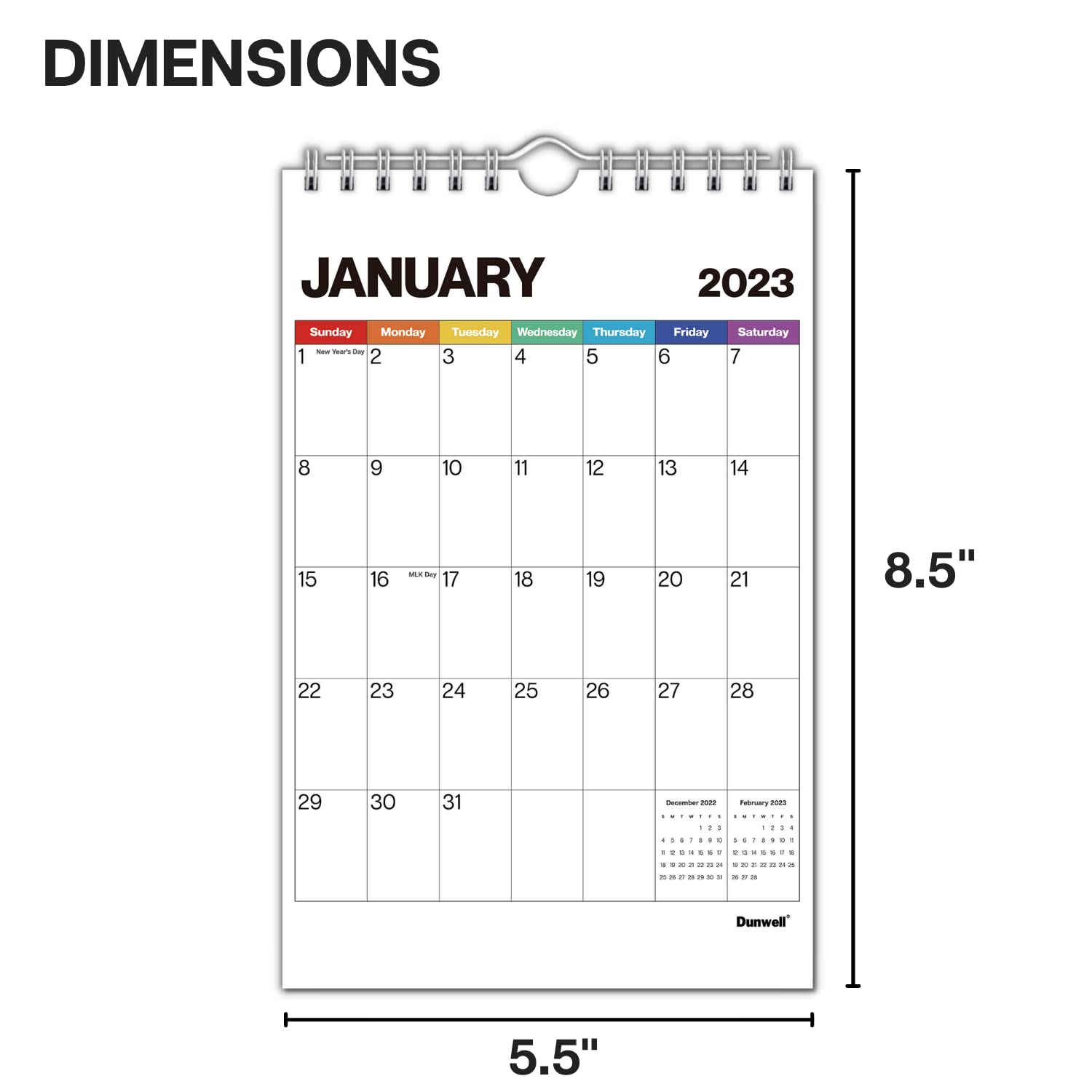 Buy Dunwell Mini Wall Calendar 20222023 (5.5x8.5, Colorful), 18