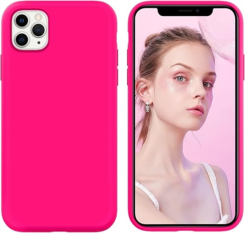 GUAGUA Funda compatible con iPhone 11 Pro Max de 6.5 pulgadas, silicona líquida, goma de gel suave, forro de microfibra delgada, con textura, a