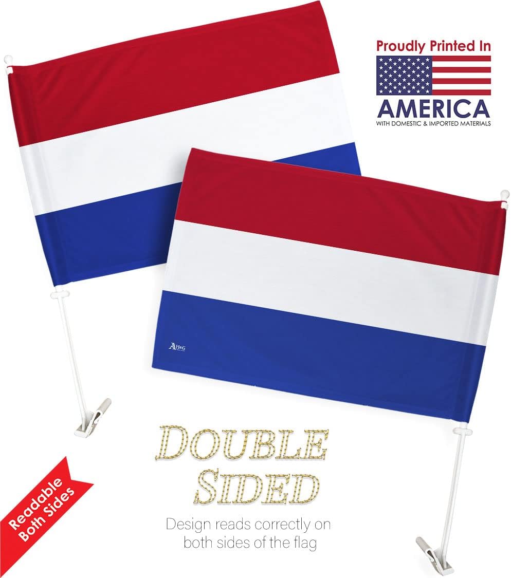 World Cup 2022 Netherland Car Flag Bandera Para Carros De Netherlands Auto Decorations Small Banner For Window Clip Pole Accessories FIFA Sports Fans Outdoor Flags Trophy Game Soccer Gifts Made In USA