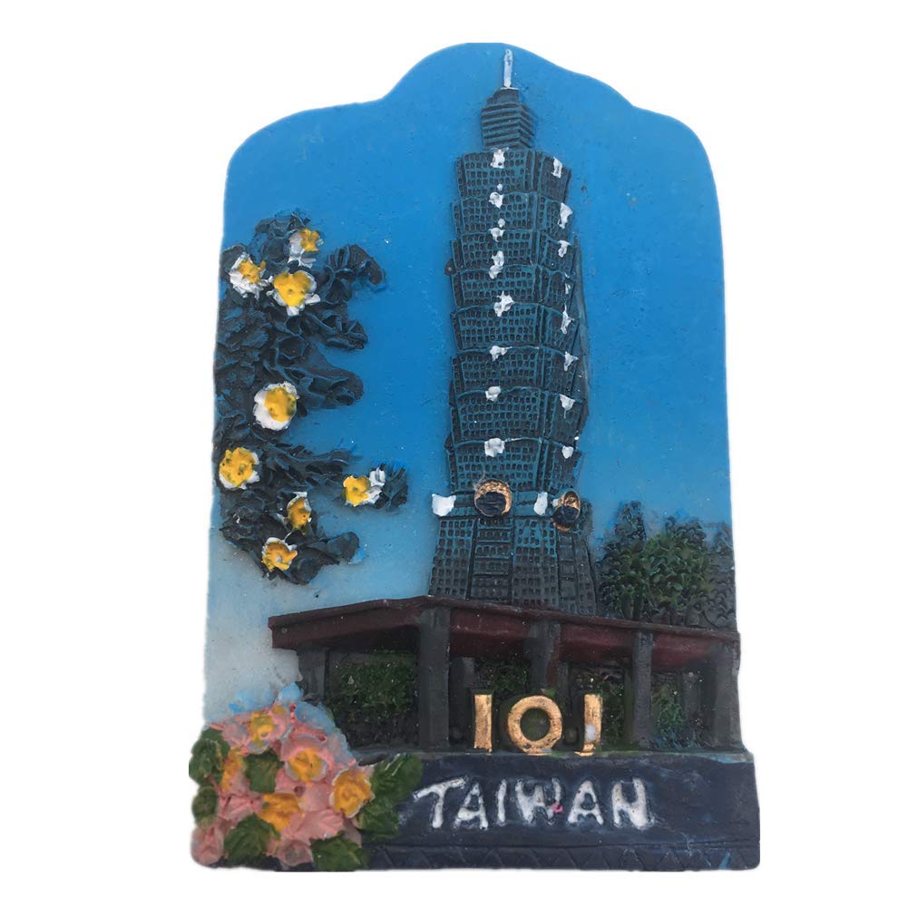 Taipei 101 Taiwan Fridge Magnet 3D Resin Handmade Craft Tourist Travel City Souvenir Collection Letter Refrigerator Sticker