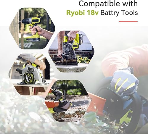 Miniatura 6 de LUMSING Paquete de 2 herramientas eléctricas inalámbricas P100 de 4.8 Ah compatibles con batería Ryobi de 18 V Ni-Mh ABP1801 ABP1803 BPP1820