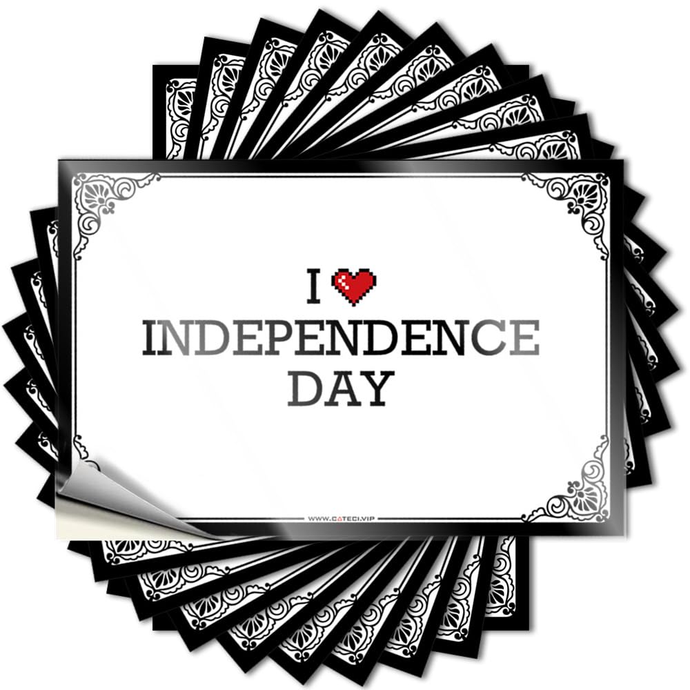 Decals Sports Bar Decor Custom Stickers, Bottle Waterproof I Love Independence Day for Hydro Flask | Tiny Vinyl Decals for Alcohol Holiday Gift(12X18CM)