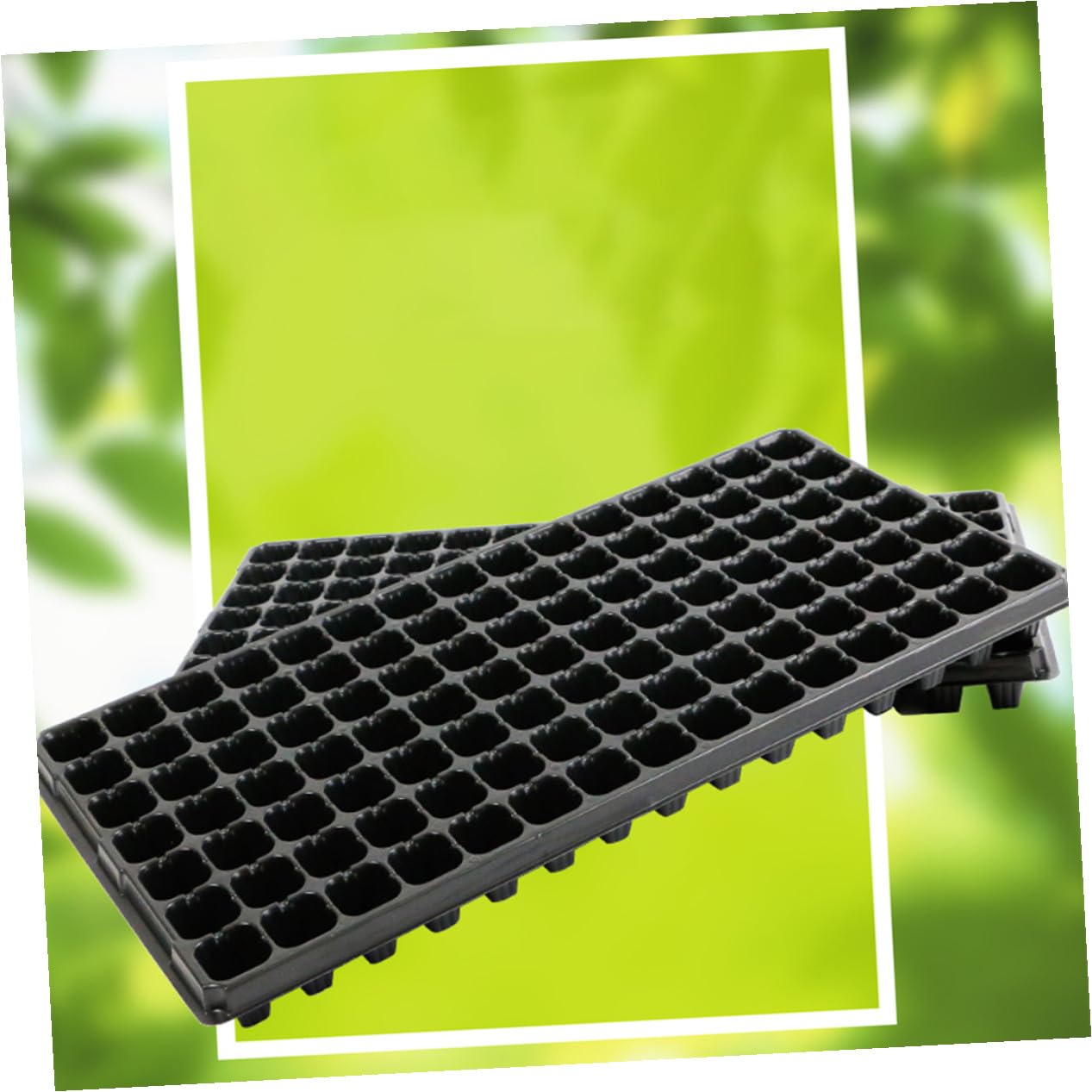 Vassoio per Germogli da 10 Pezzi, Piastra Fori 105 Celle, Coltivatore per Semina in Plastica Nera 60 G, per Giardinaggio Domestico, Balcone e Fai da Te