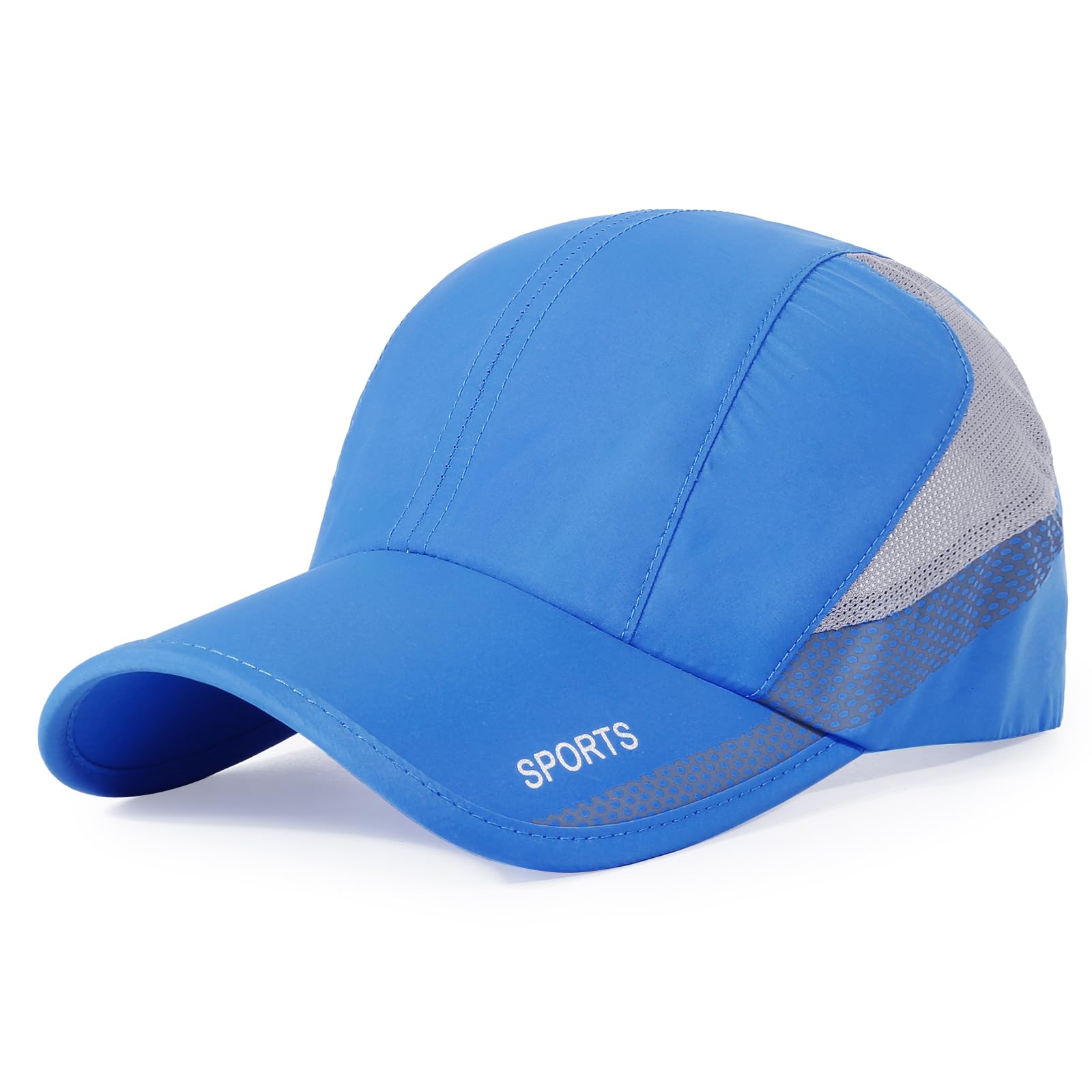 Quick Dry Cap Lightweight Running Hats Outdoor Airy Mesh Adjustable Sports Sun Hat UV Protection Hat for Men Women, #3 Blue, One size