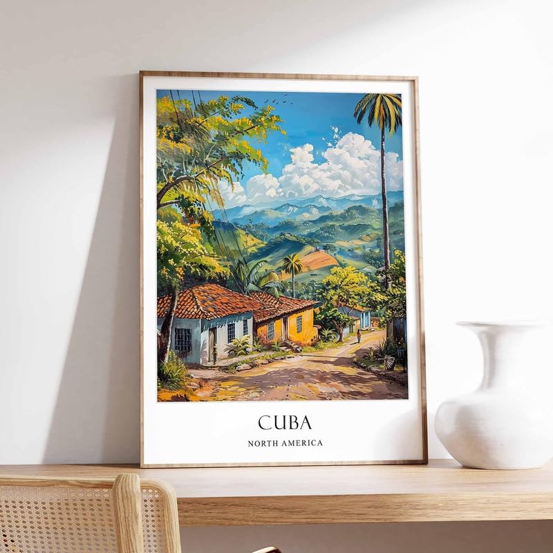Poster Cuba pour décoration murale vintage et grand tableau toile voyage