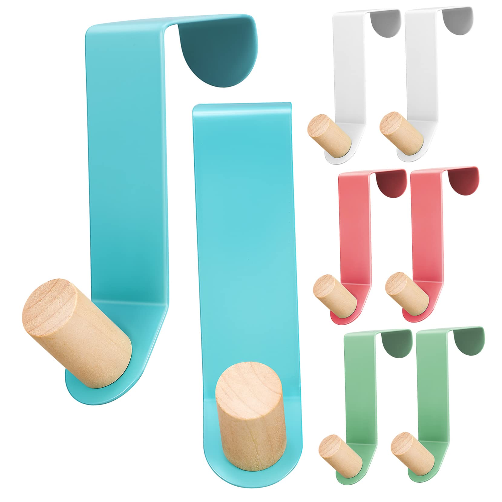 Zerodeko 8piezas Gancho De Puerta De Color Percheros Para Puertas Ganchos Para De Dormitorios Ropa Sombreros y Bolsos Baño o Habitación