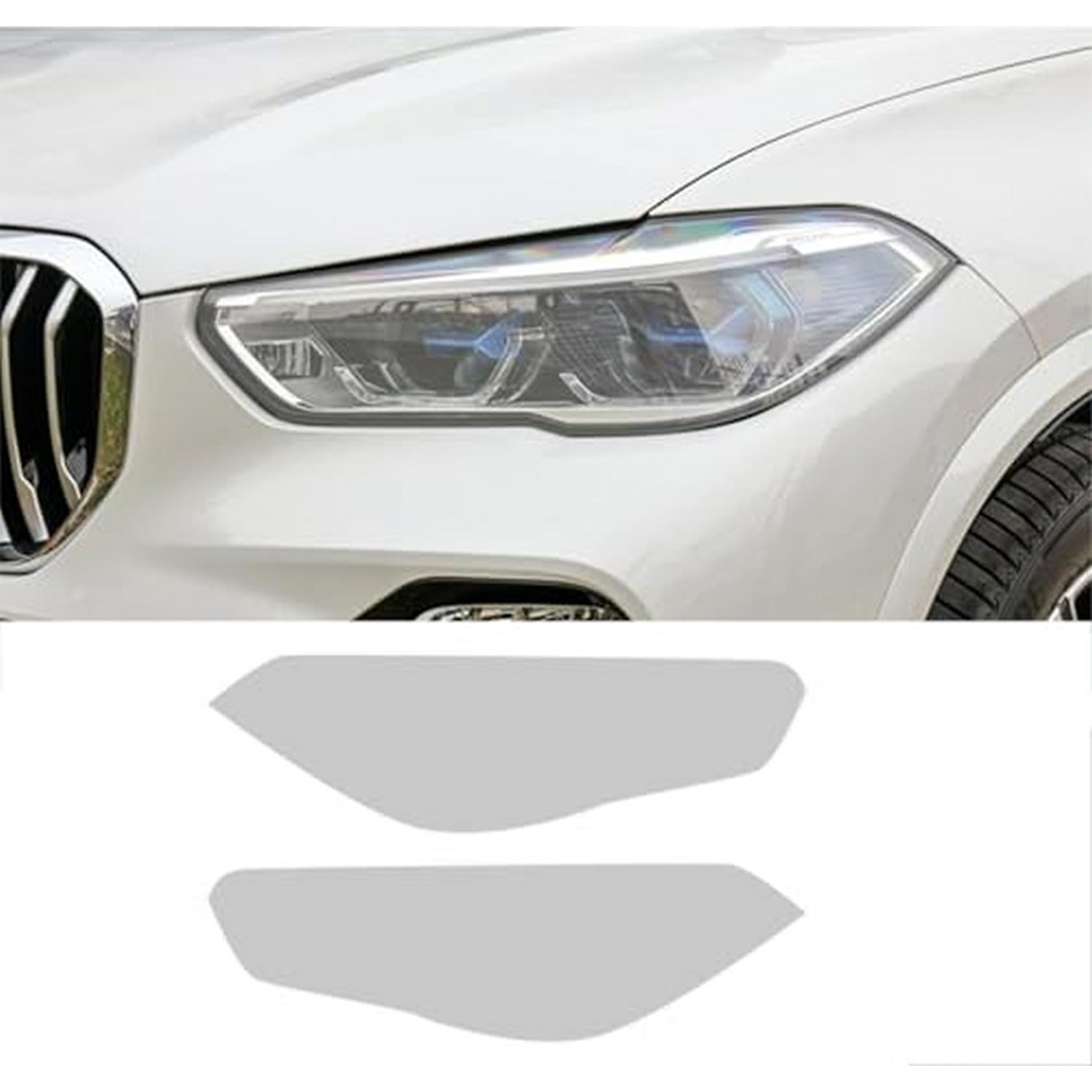 Film protection phare BMW X5 G05 autocollant TPU anti-rayure vinyle teinté noir fumé