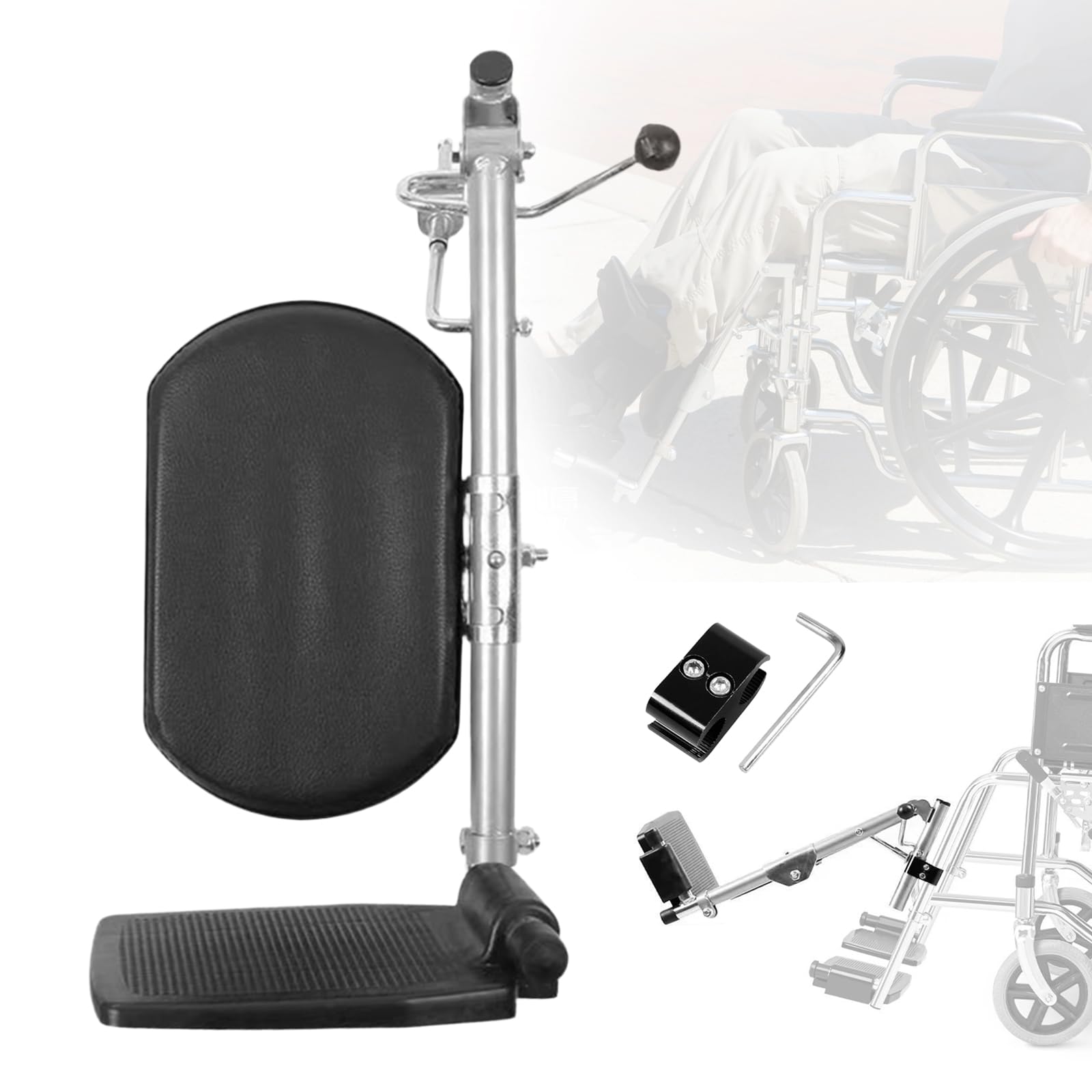 Supporti Per Gambe Sollevabili Per Carrozzine, Sostituzione Universale Della Pedana Per Sedia A Rotelle Angolare Regolabile Da 90° A 180° Portata 100 Kg Per Disabili E Anziani (sinistra)