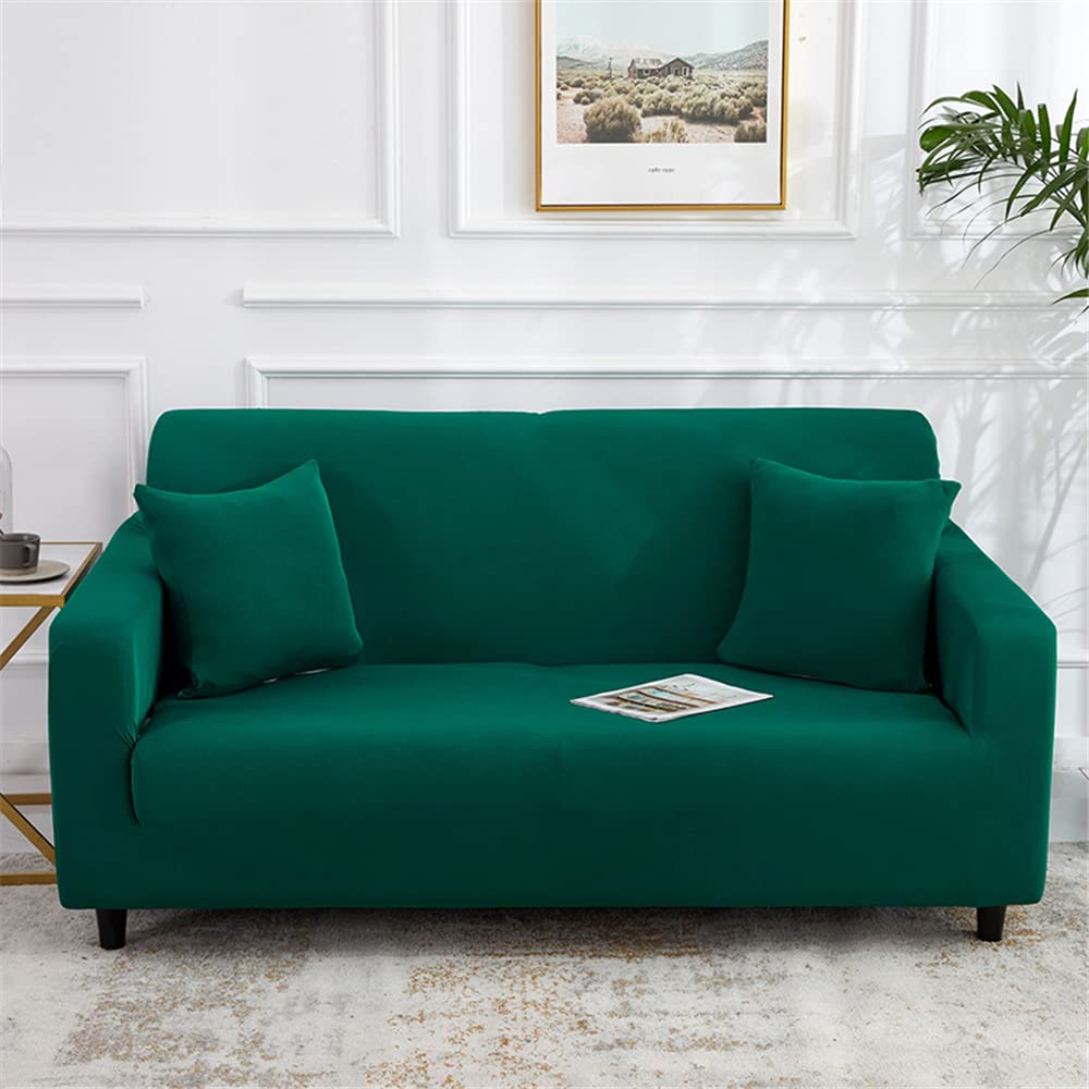 Housse de canapé élastique verte et lavable pour salon et fauteuil