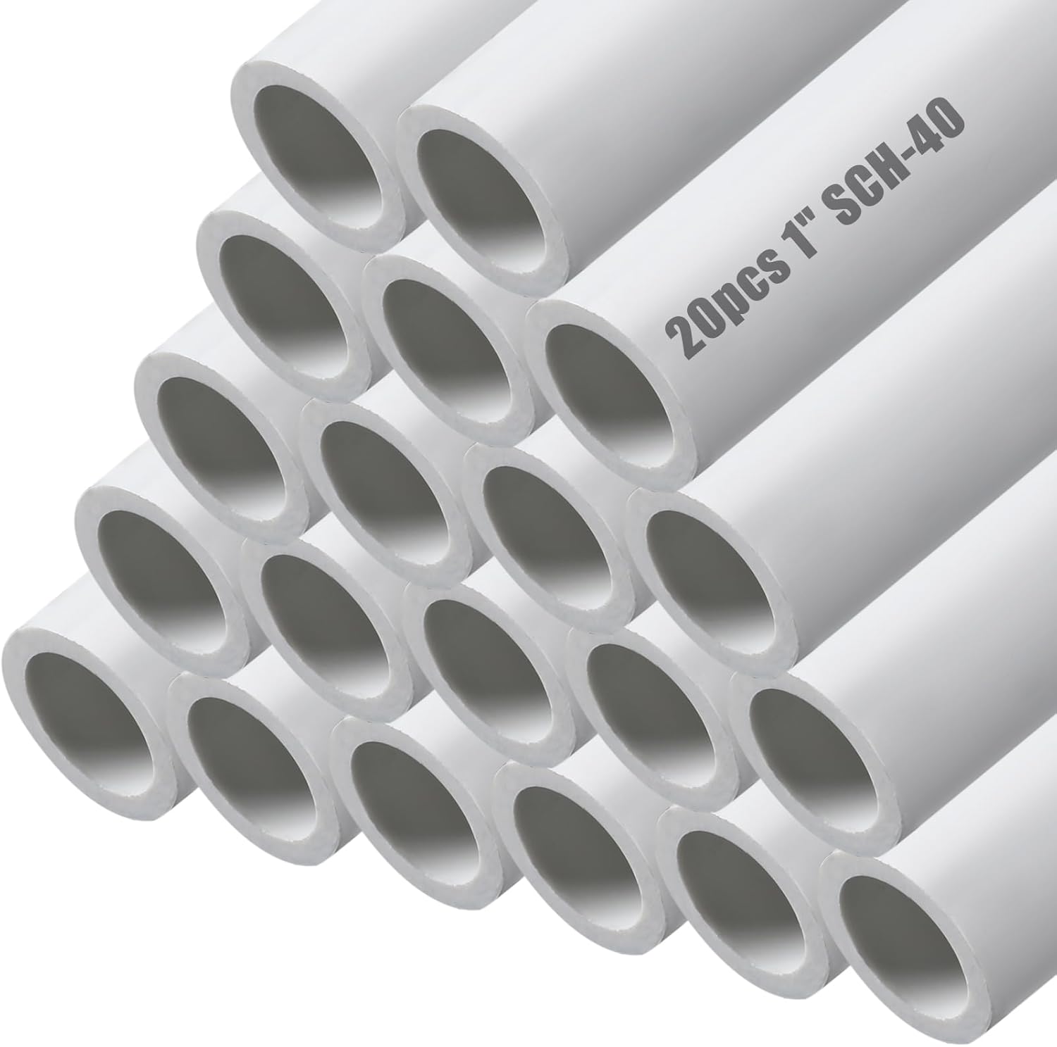 Sasylvia 20 Pcs White PVC Pipe DIY Projects Sch40 Furniture Grade for Home, Greenhouse, Garden, Farm, Workshop (1 Inch,4 Ft)
