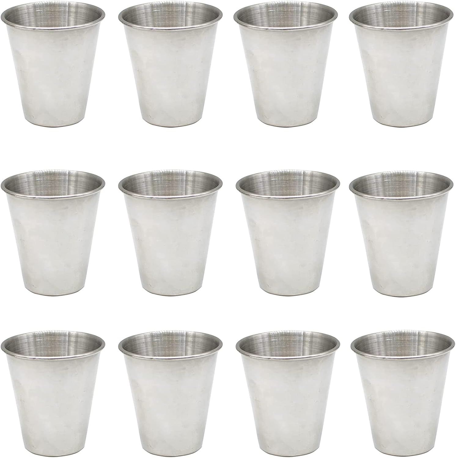 Yansanido 12 Pcs 2.4 Ounce (70ml) Stainless Steel Shot Drinking Cups for Drinking Beer and Wine (12 pcs -2.3 Ounce)
